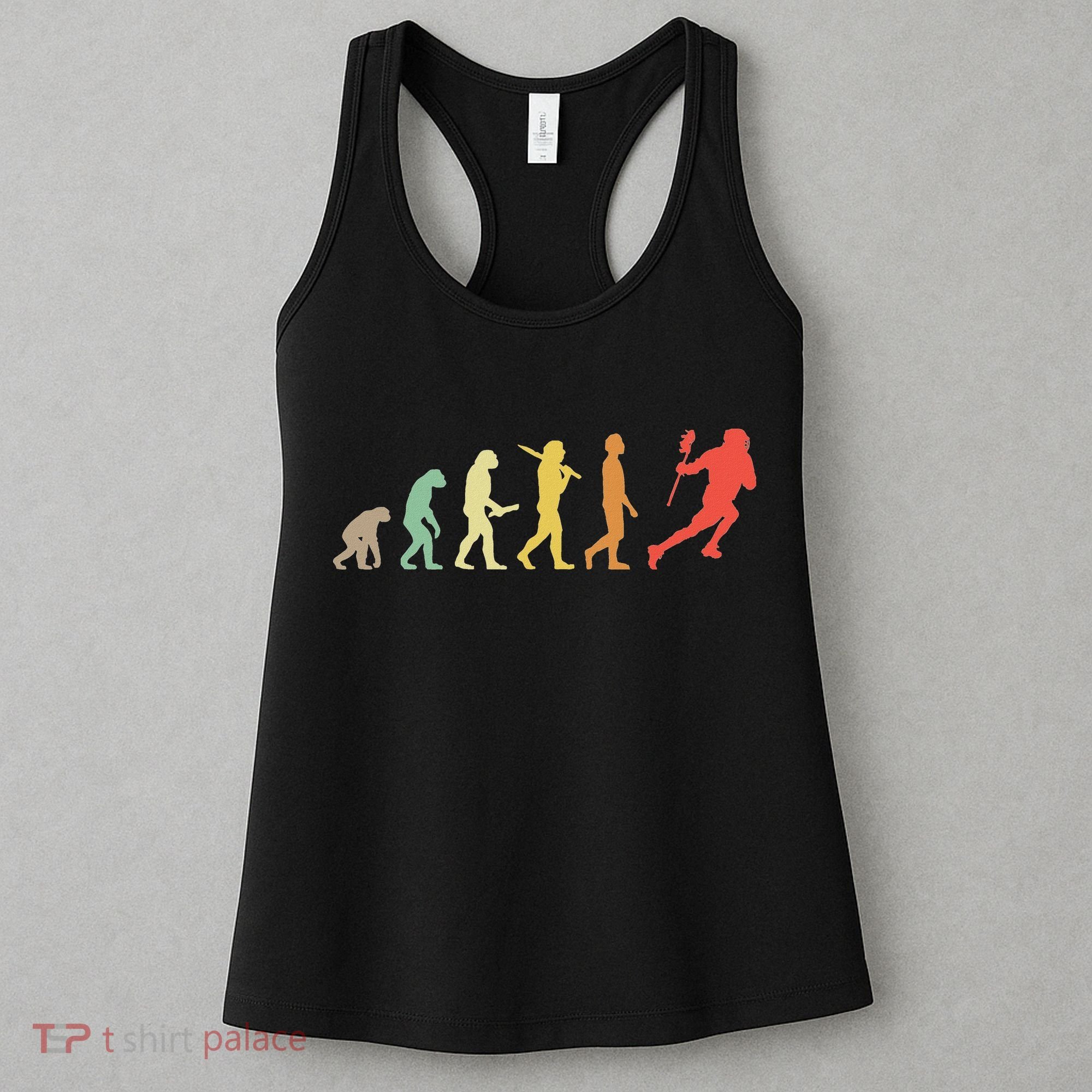 Retro Lacrosse Evolution Gift For Lacrosse Players Women's Tank Top