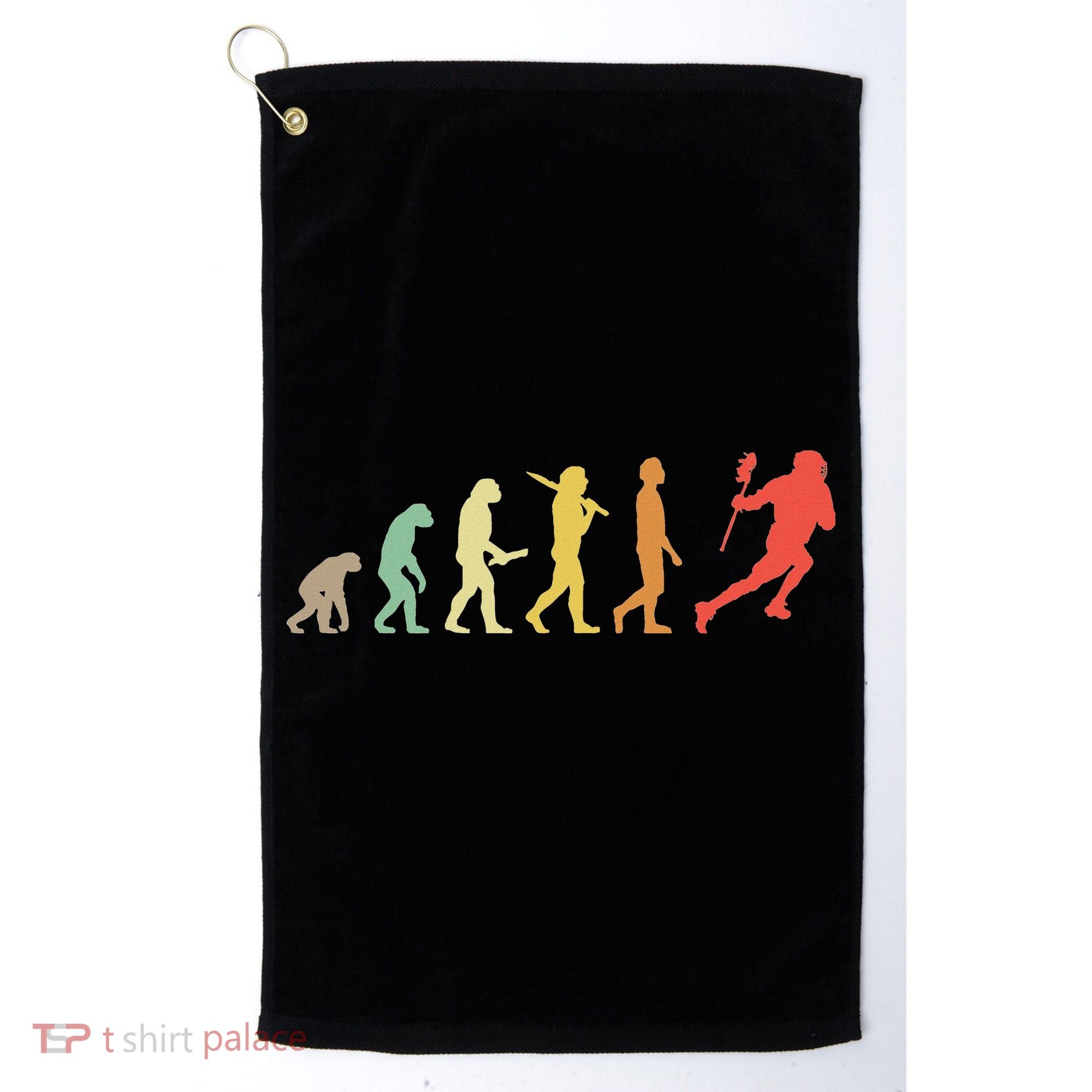 Retro Lacrosse Evolution Gift For Lacrosse Players Golf Towel