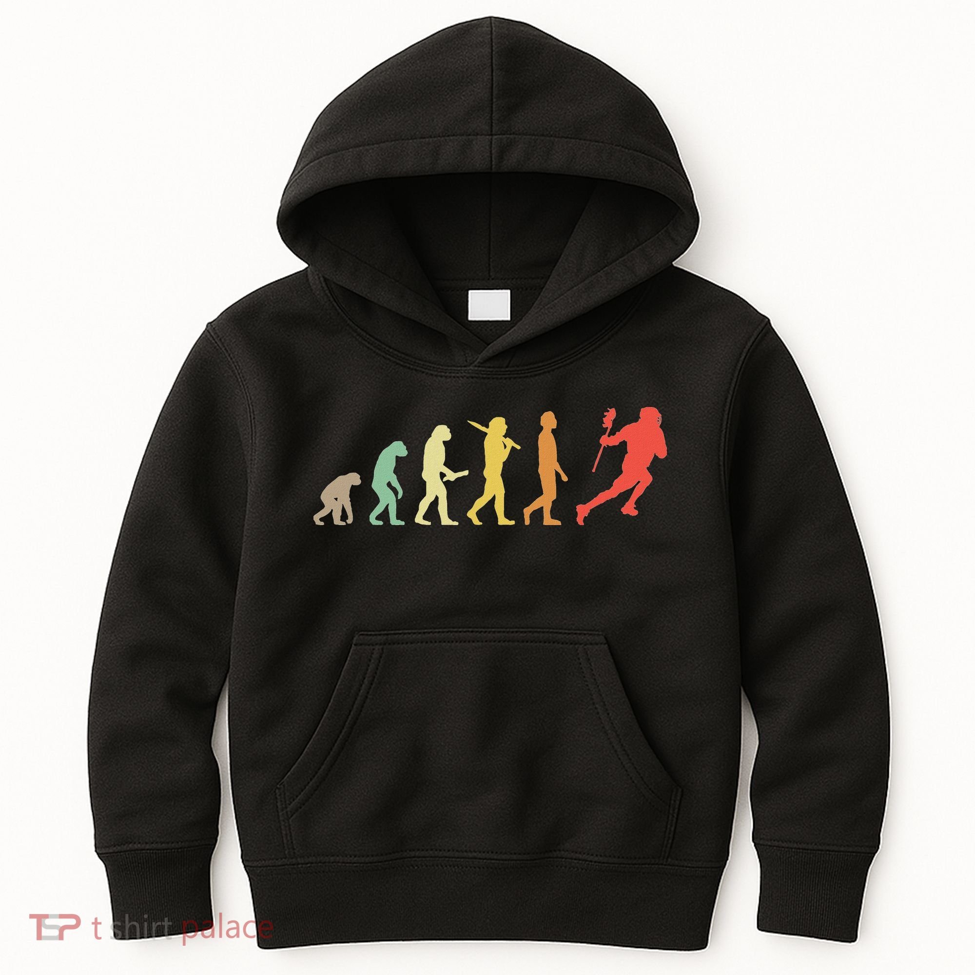 Retro Lacrosse Evolution Gift For Lacrosse Players Kids Hoodie
