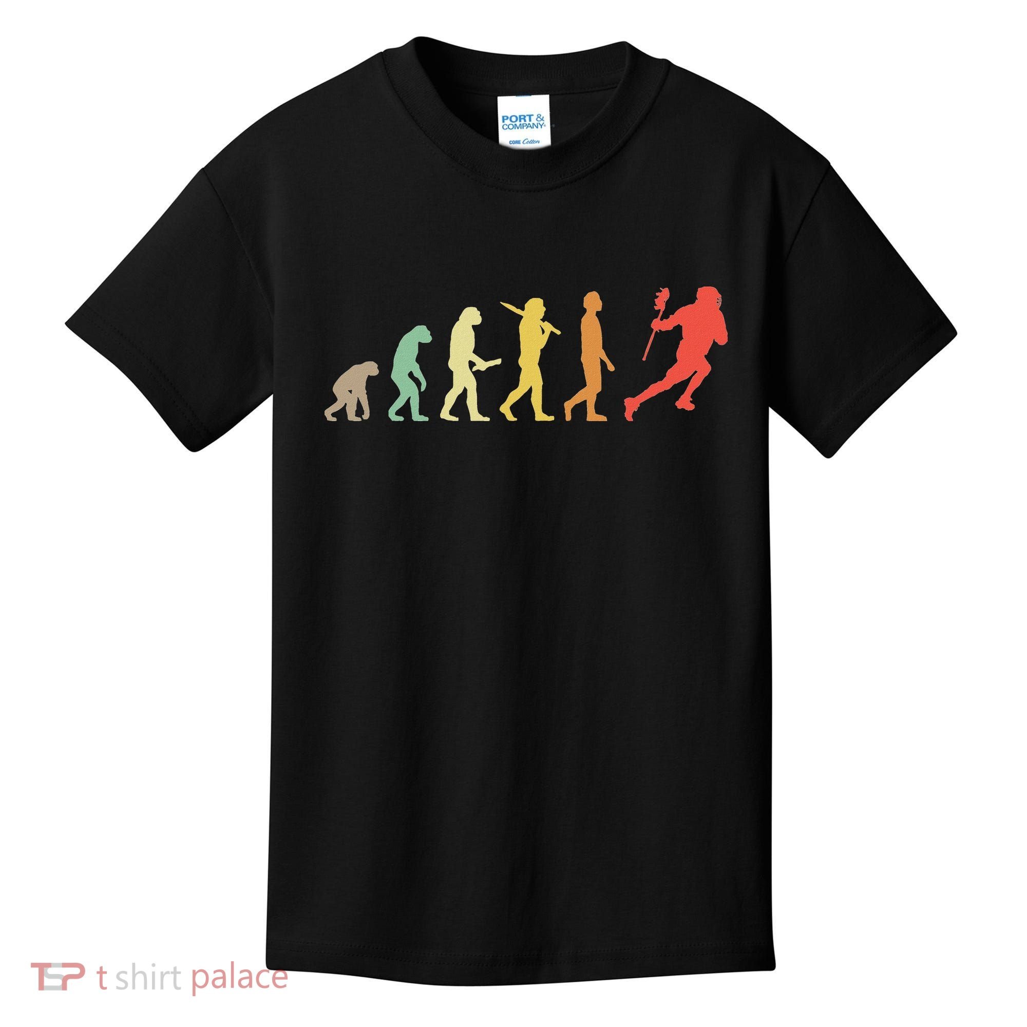 Retro Lacrosse Evolution Gift For Lacrosse Players Kids T-Shirt