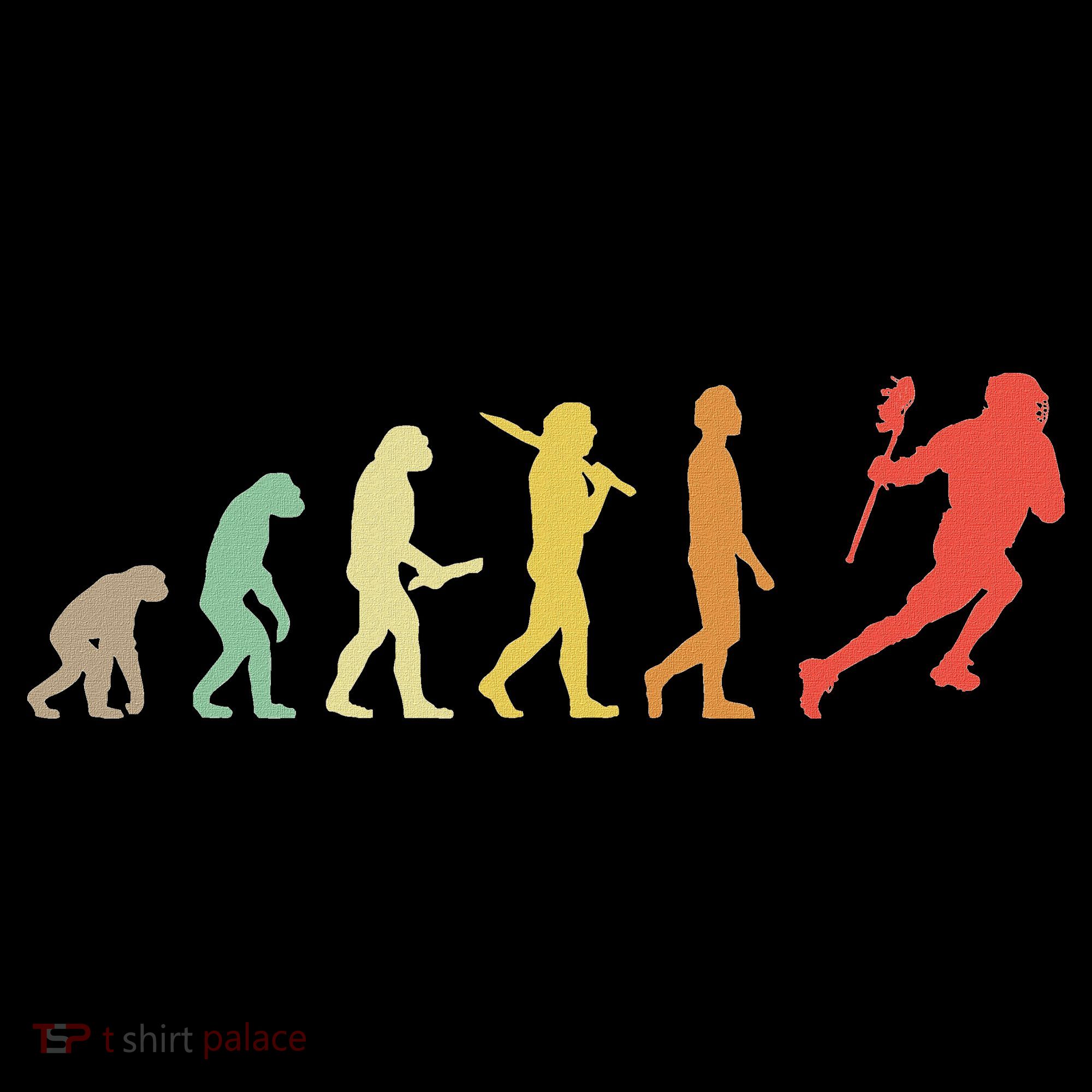 Retro Lacrosse Evolution Gift For Lacrosse Players Kids T-Shirt