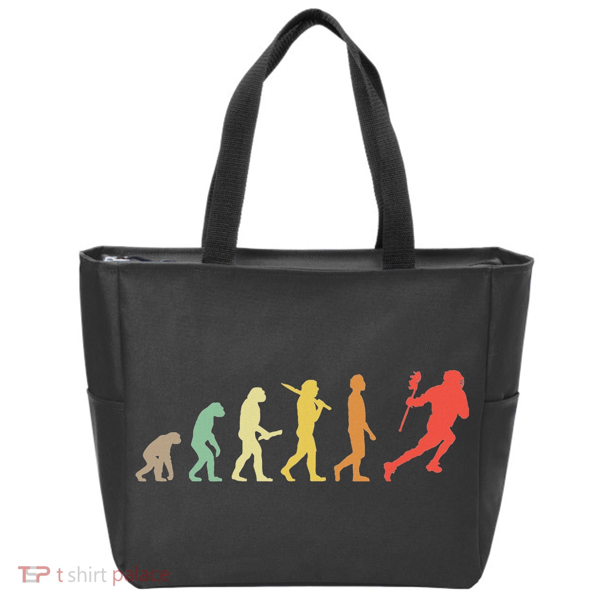 Retro Lacrosse Evolution Gift For Lacrosse Players Tote Bag
