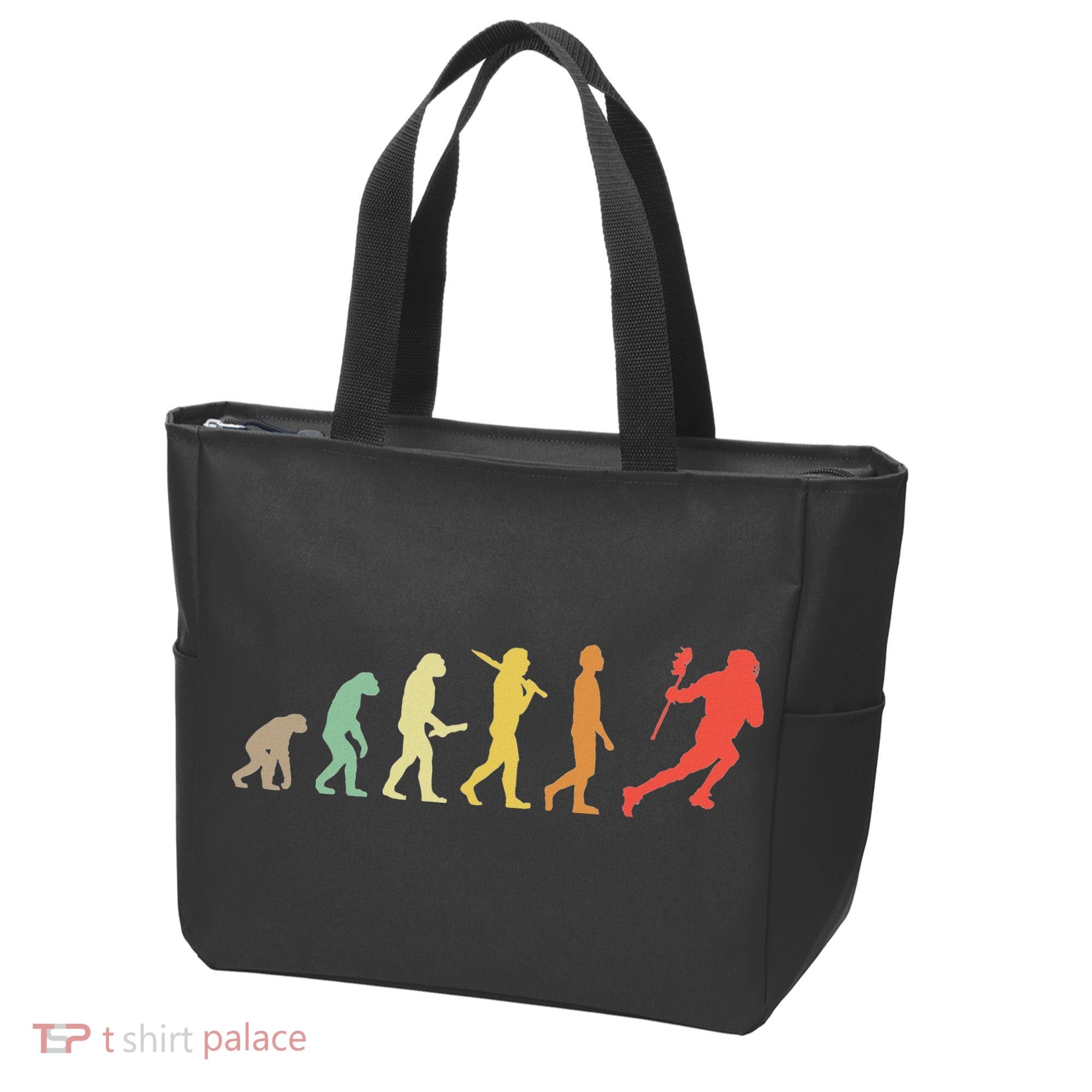 Retro Lacrosse Evolution Gift For Lacrosse Players Tote Bag