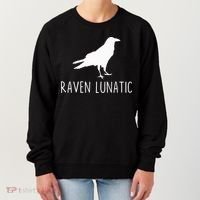 Raven Lunatic Funny Goth Bird Lover Halloween Party Gift Women's Sweatshirt thumb 0