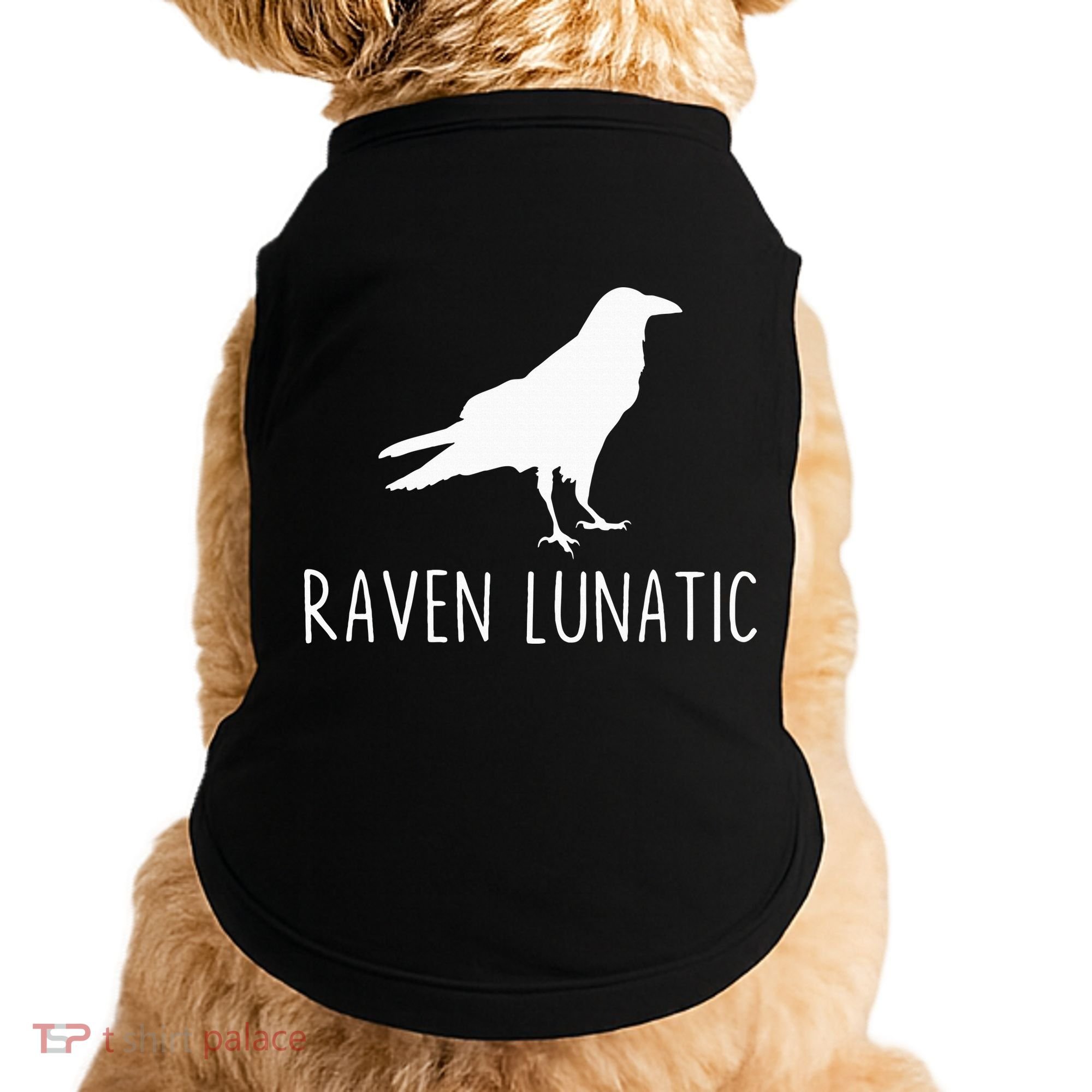 Raven Lunatic Funny Goth Bird Lover Halloween Party Gift Doggie Tank