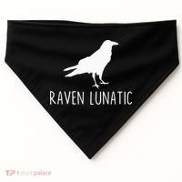 Raven Lunatic Funny Goth Bird Lover Halloween Party Gift USA-Made Doggie Bandana thumb 0