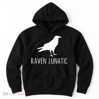 Raven Lunatic Funny Goth Bird Lover Halloween Party Gift Hoodie thumb 0