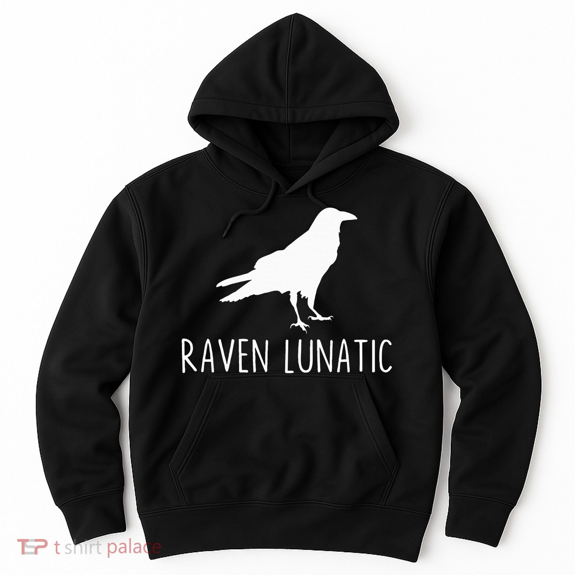 Raven Lunatic Funny Goth Bird Lover Halloween Party Gift Hoodie