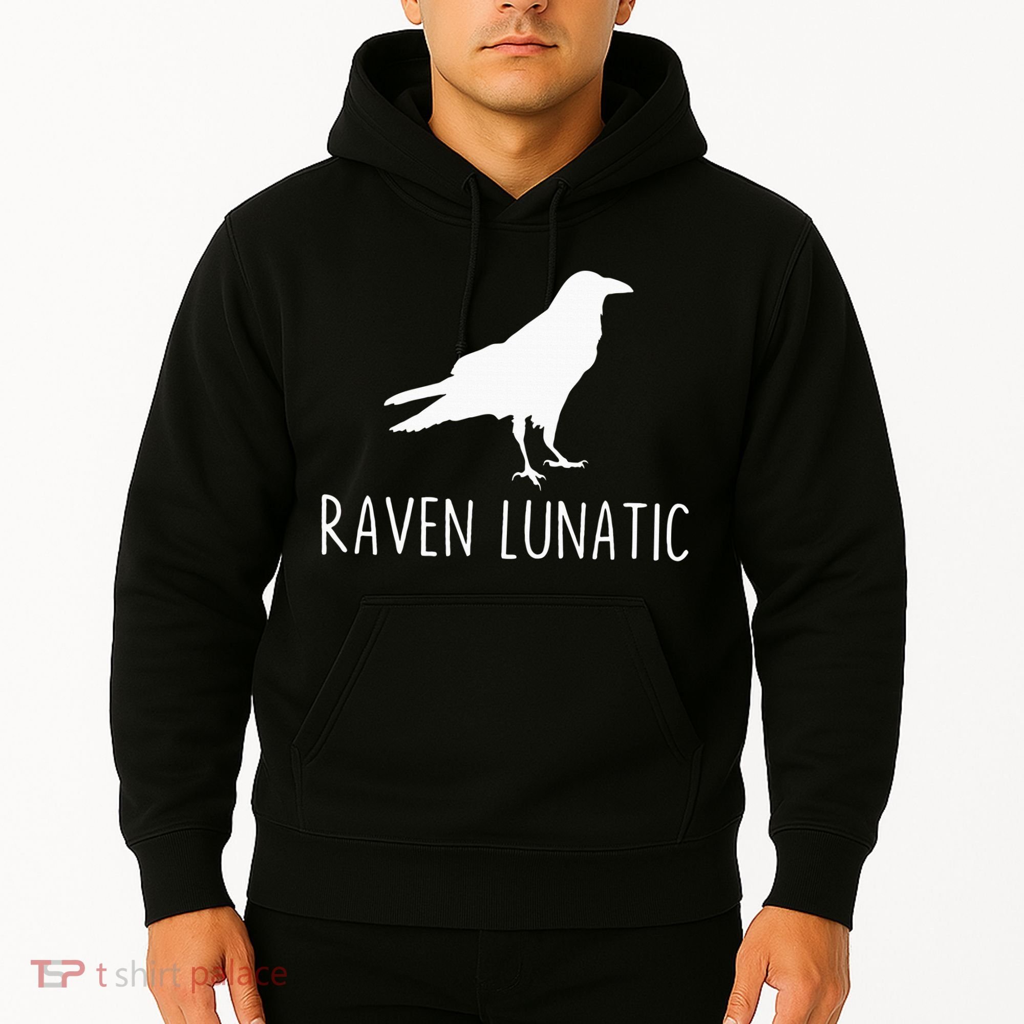 Raven Lunatic Funny Goth Bird Lover Halloween Party Gift Hoodie