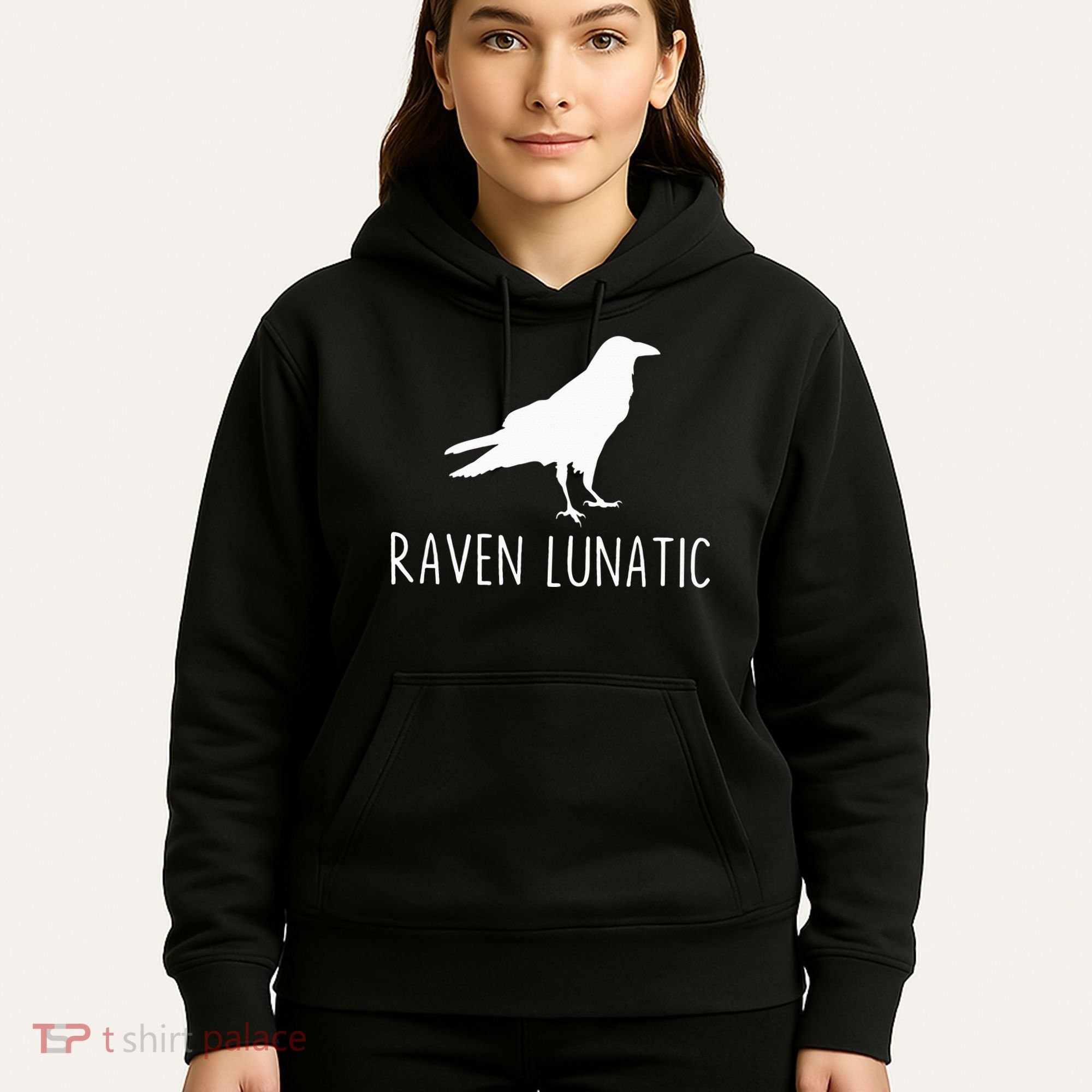 Raven Lunatic Funny Goth Bird Lover Halloween Party Gift Hoodie