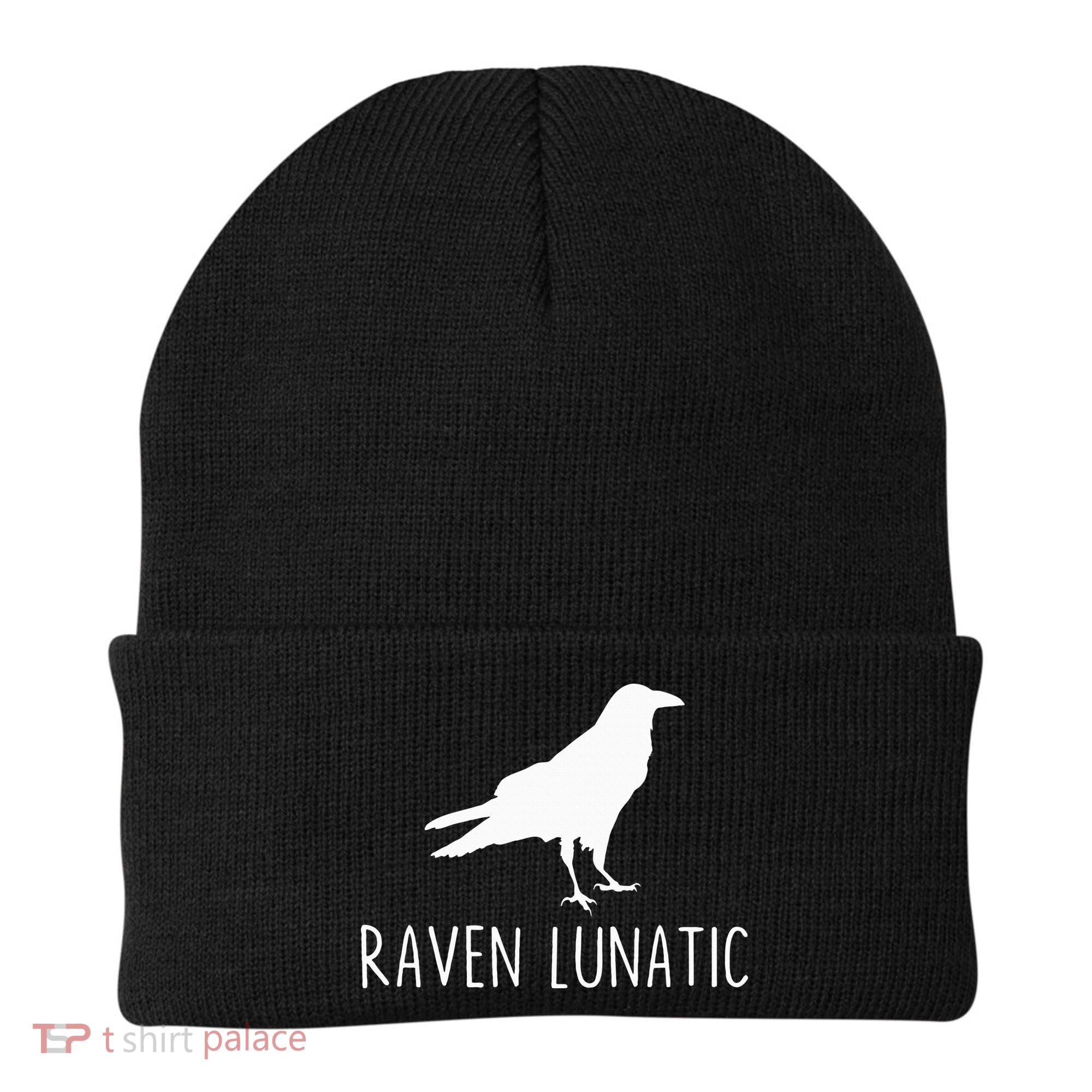 Raven Lunatic Funny Goth Bird Lover Halloween Party Gift Beanie