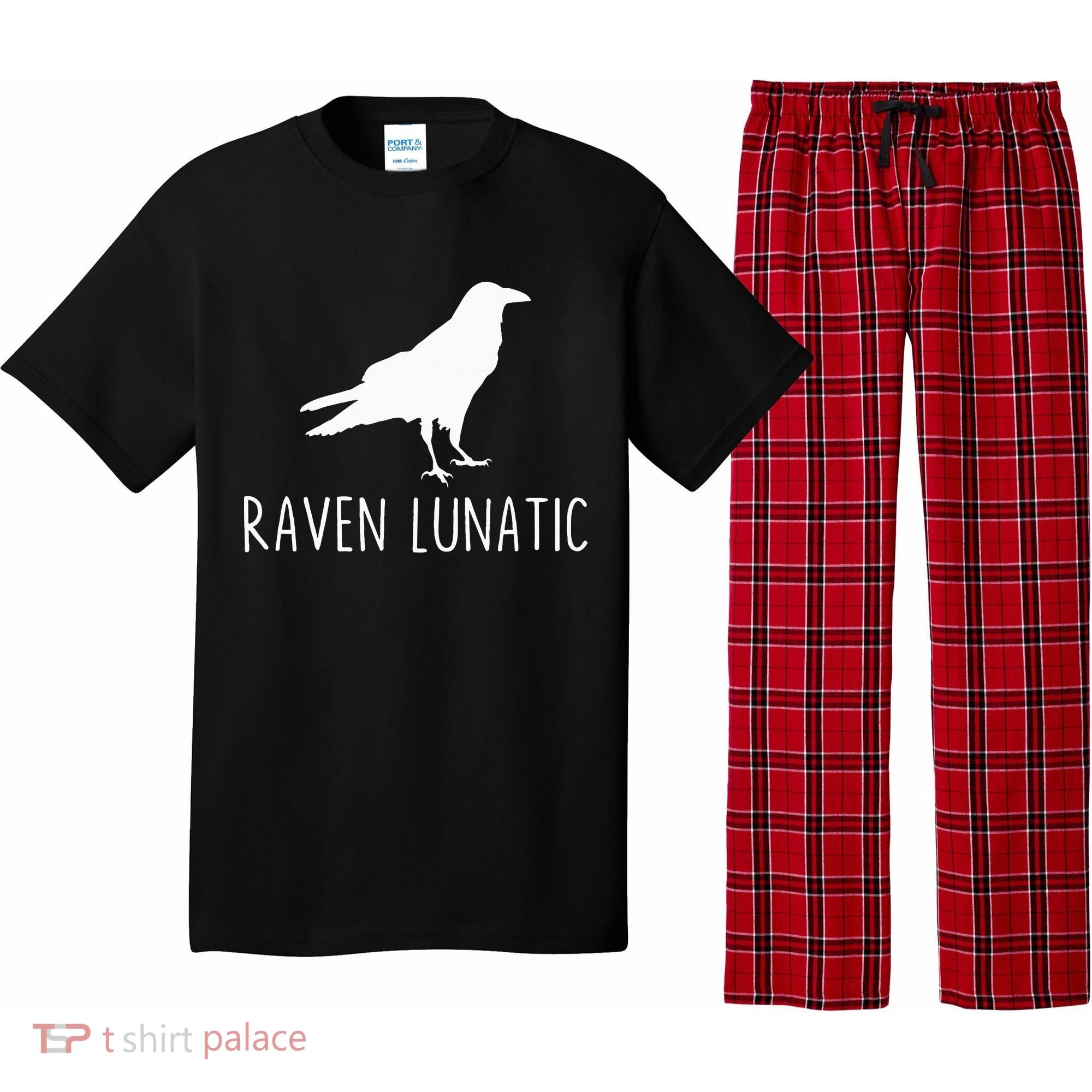 Raven Lunatic Funny Goth Bird Lover Halloween Party Gift Pajama Set