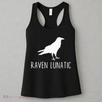 Raven Lunatic Funny Goth Bird Lover Halloween Party Gift Women's Tank Top thumb 3
