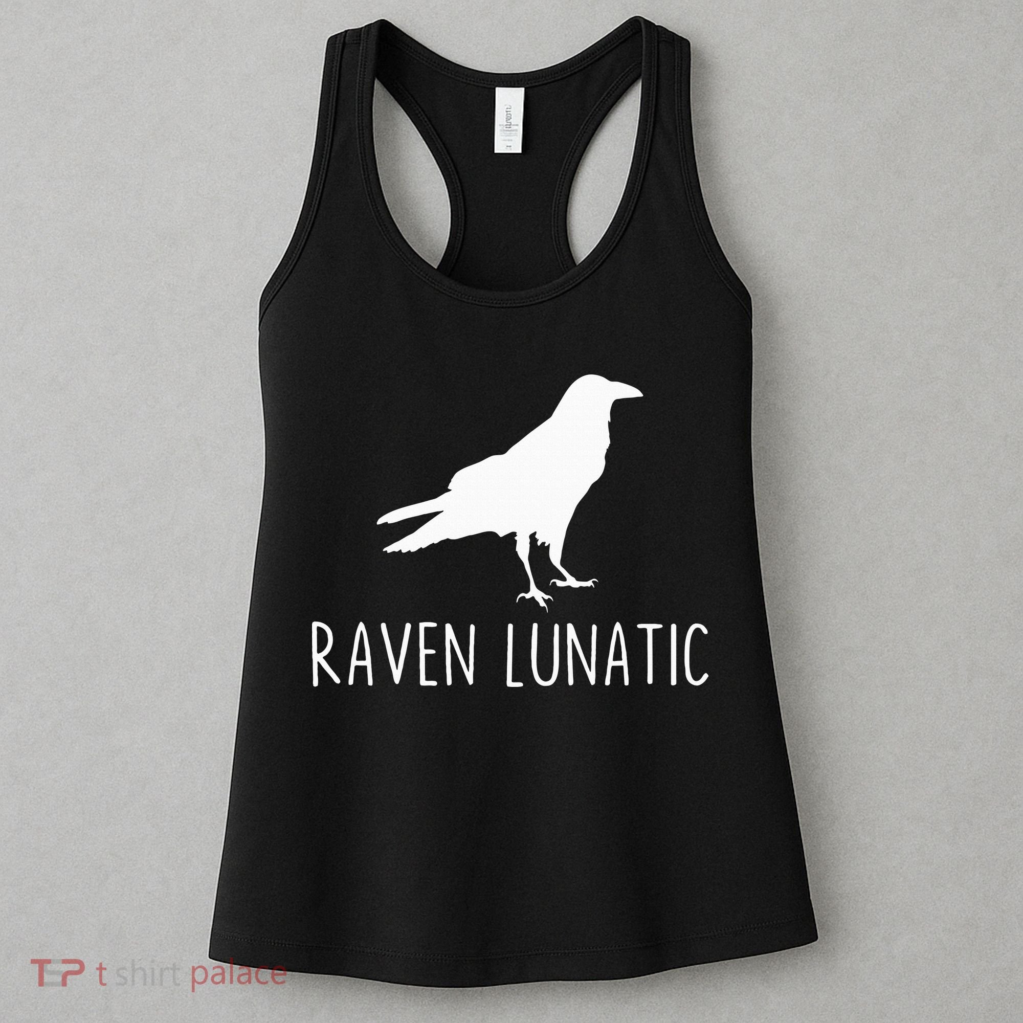 Raven Lunatic Funny Goth Bird Lover Halloween Party Gift Women's Tank Top