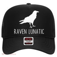 Raven Lunatic Funny Goth Bird Lover Halloween Party Gift Hat thumb 0