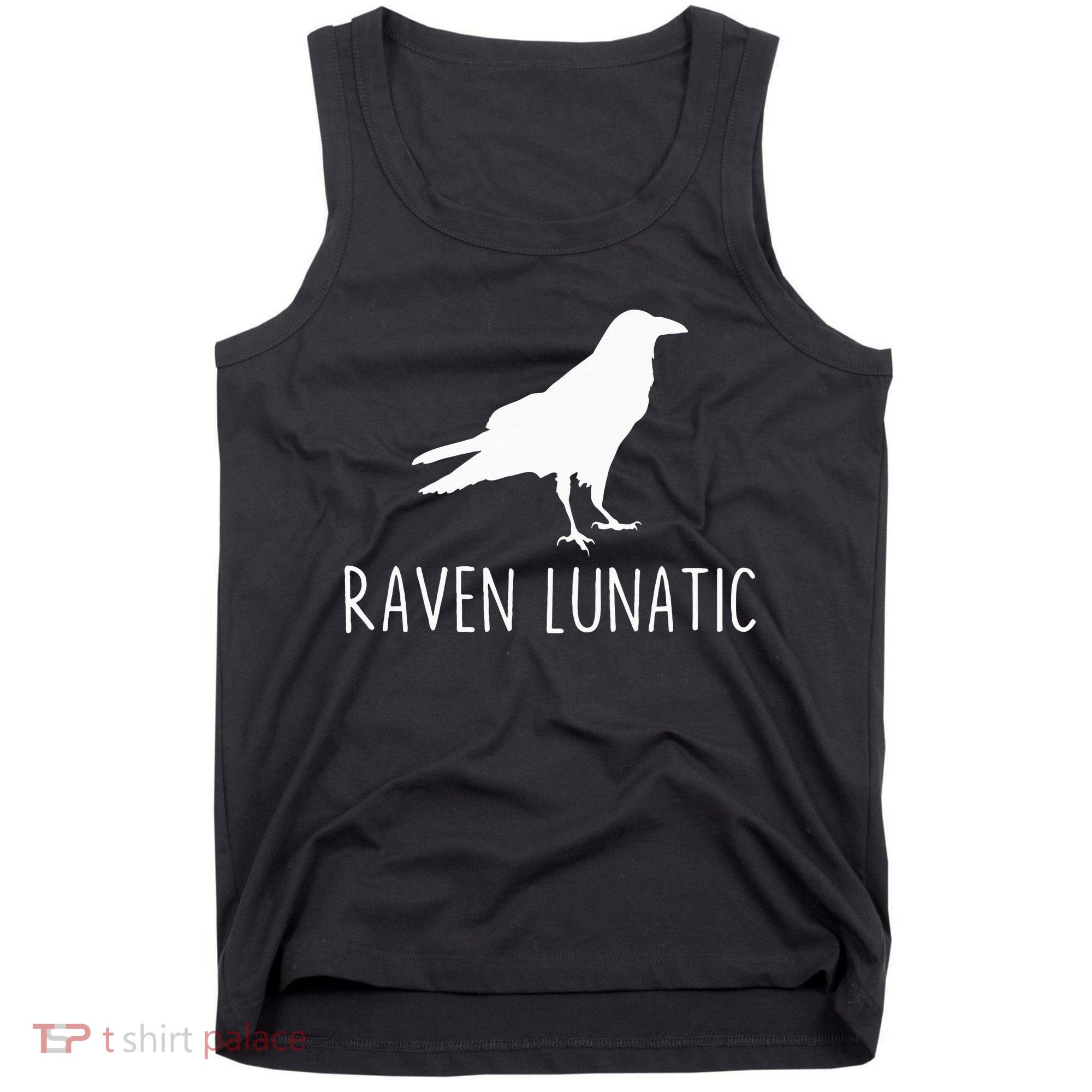 Raven Lunatic Funny Goth Bird Lover Halloween Party Gift Tank Top