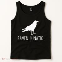 Raven Lunatic Funny Goth Bird Lover Halloween Party Gift Tank Top thumb 2
