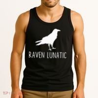 Raven Lunatic Funny Goth Bird Lover Halloween Party Gift Tank Top thumb 3
