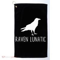 Raven Lunatic Funny Goth Bird Lover Halloween Party Gift Golf Towel thumb 0