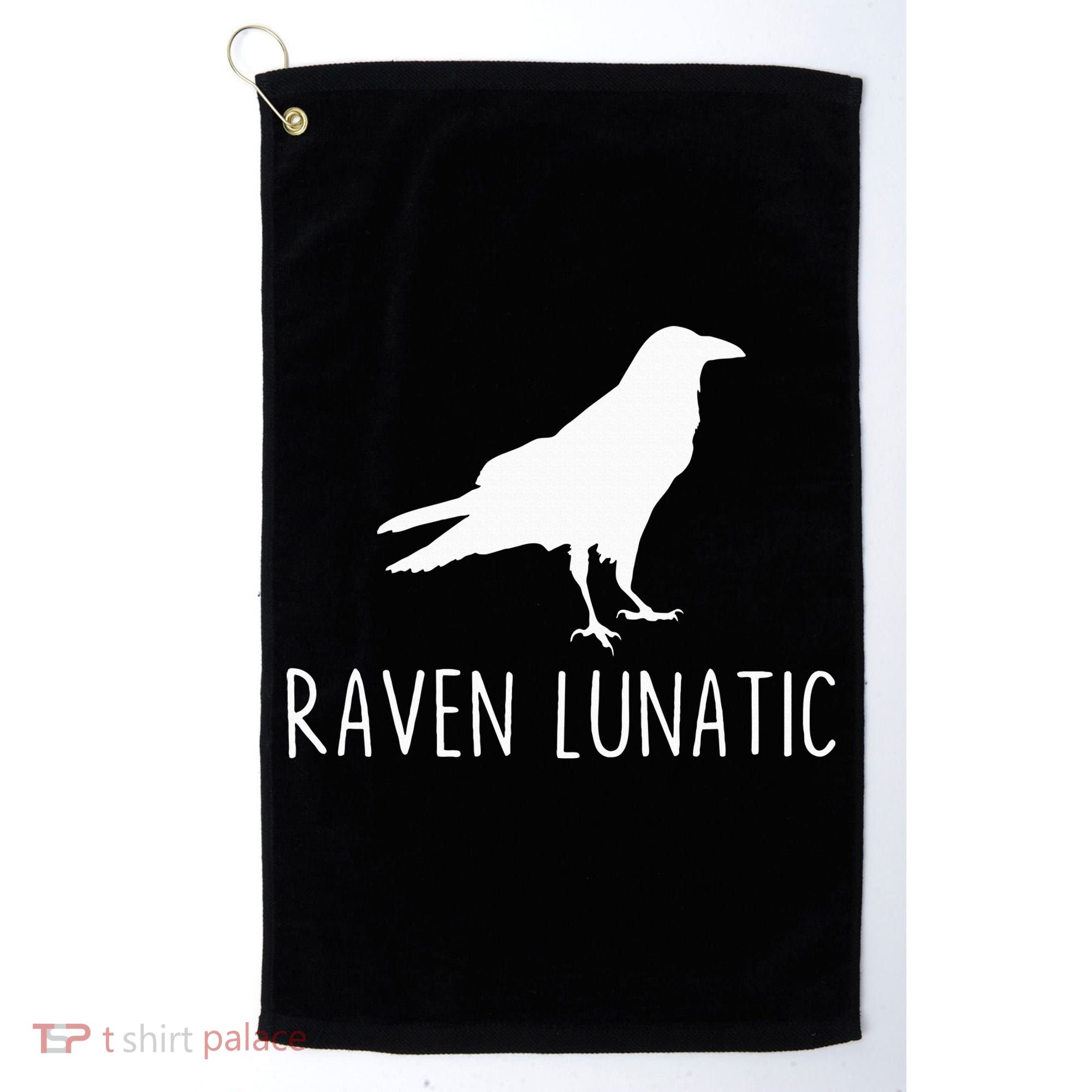 Raven Lunatic Funny Goth Bird Lover Halloween Party Gift Golf Towel