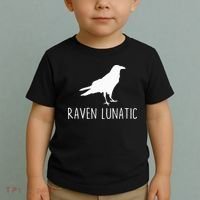 Raven Lunatic Funny Goth Bird Lover Halloween Party Gift Toddler T-Shirt thumb 2