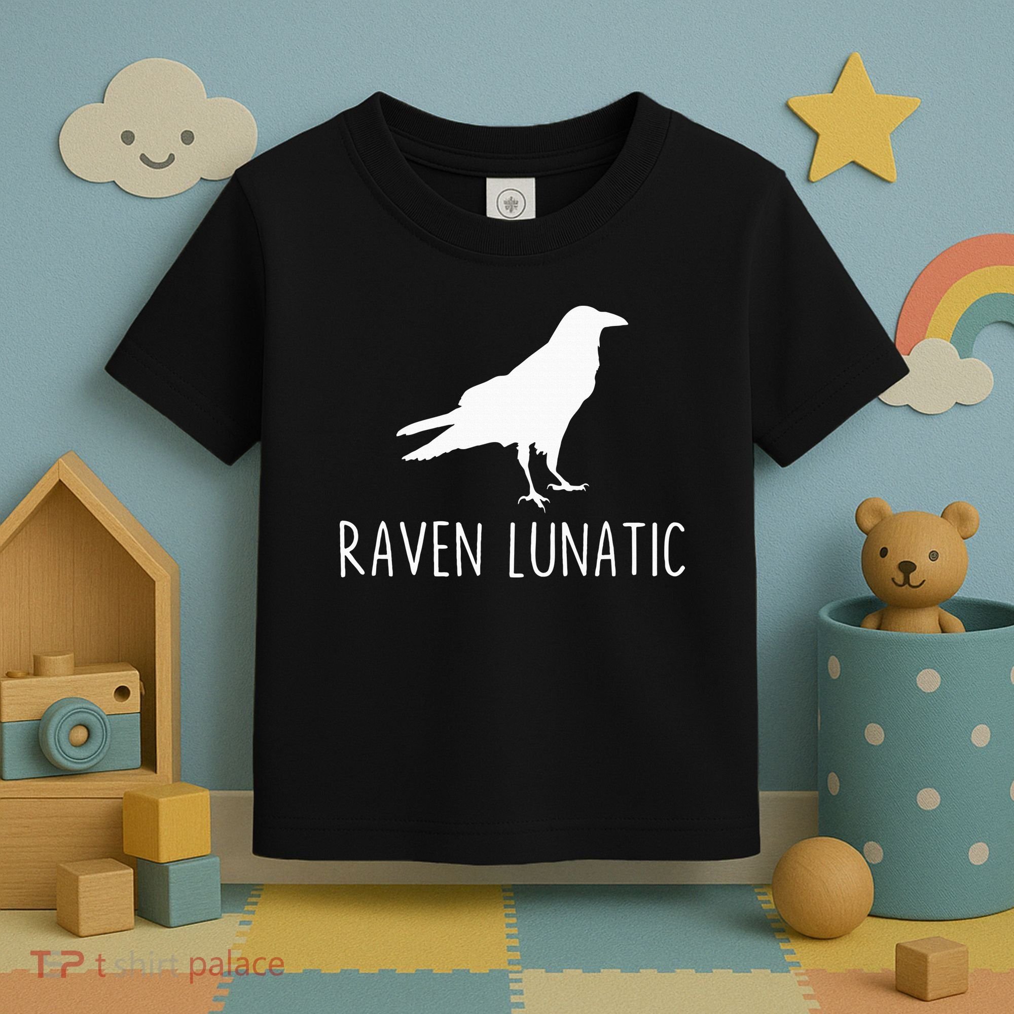 Raven Lunatic Funny Goth Bird Lover Halloween Party Gift Toddler T-Shirt