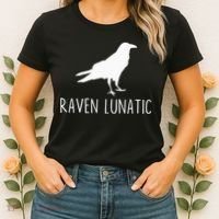 Raven Lunatic Funny Goth Bird Lover Halloween Party Gift Women's T-Shirt thumb 2
