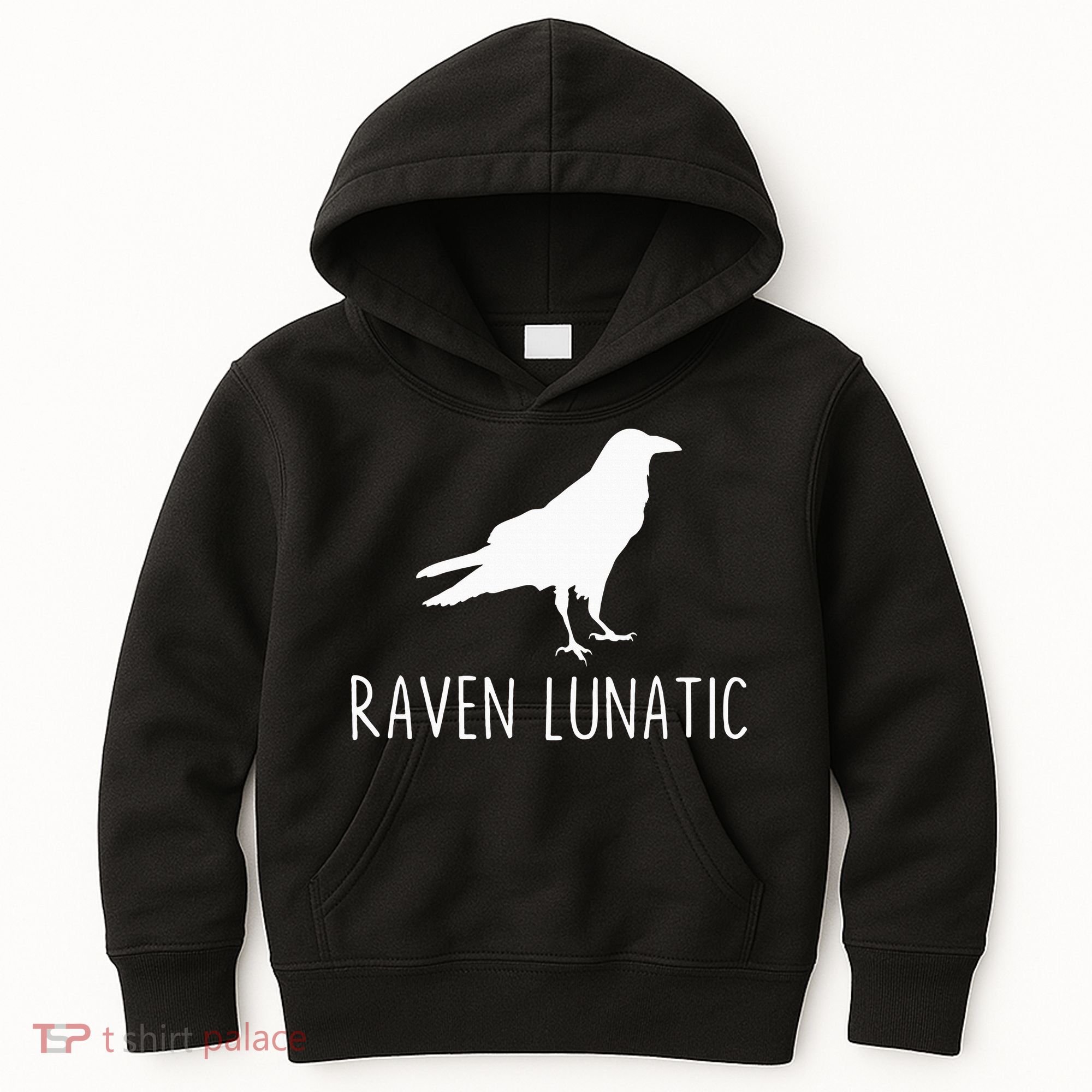 Raven Lunatic Funny Goth Bird Lover Halloween Party Gift Kids Hoodie