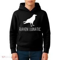 Raven Lunatic Funny Goth Bird Lover Halloween Party Gift Kids Hoodie thumb 4
