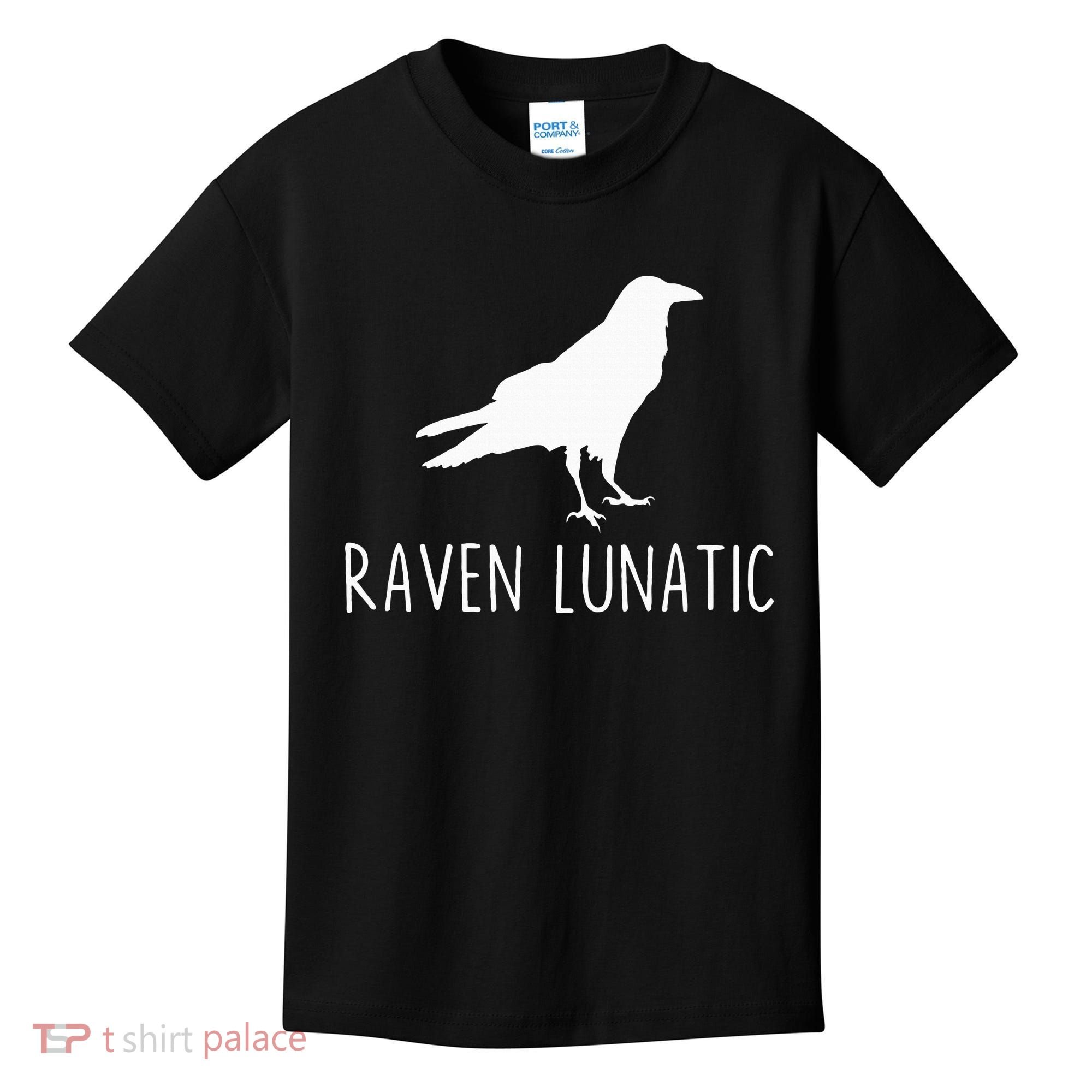 Raven Lunatic Funny Goth Bird Lover Halloween Party Gift Kids T-Shirt