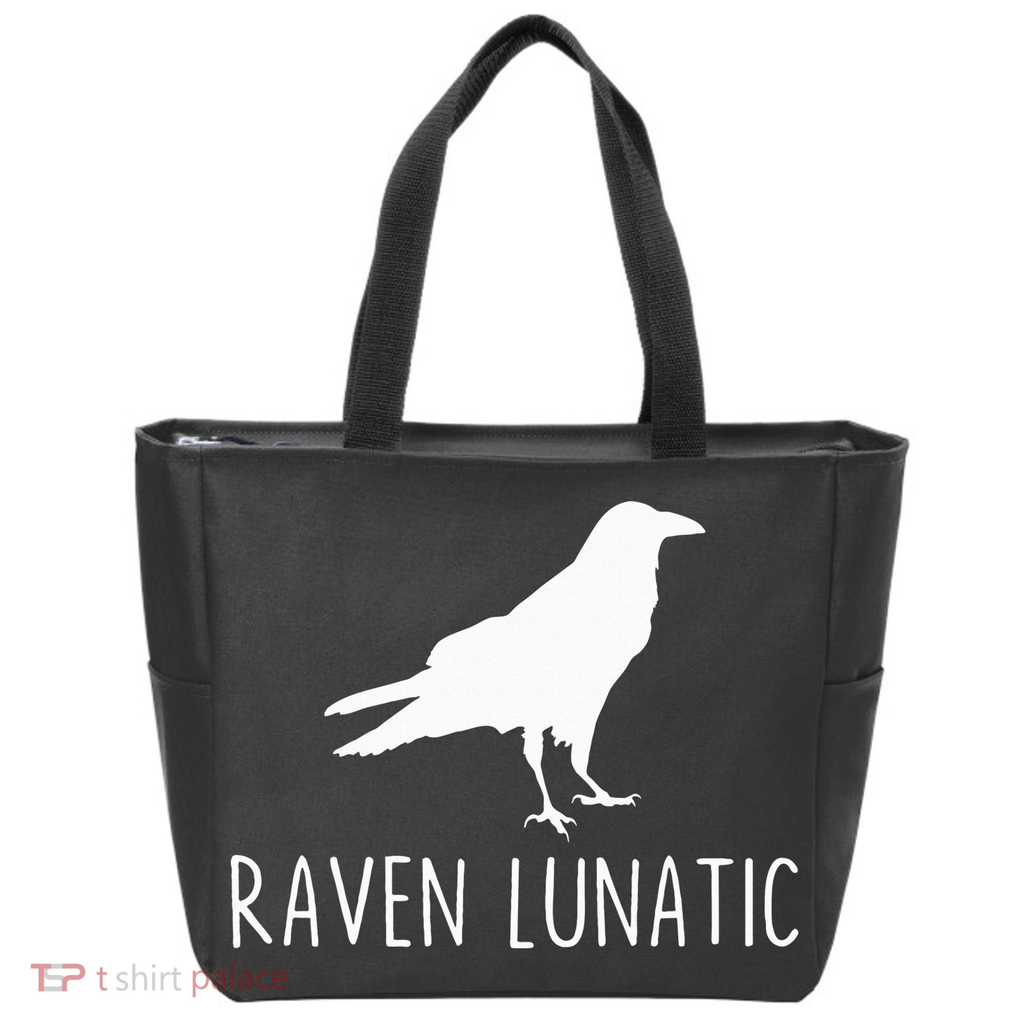 Raven Lunatic Funny Goth Bird Lover Halloween Party Gift Tote Bag
