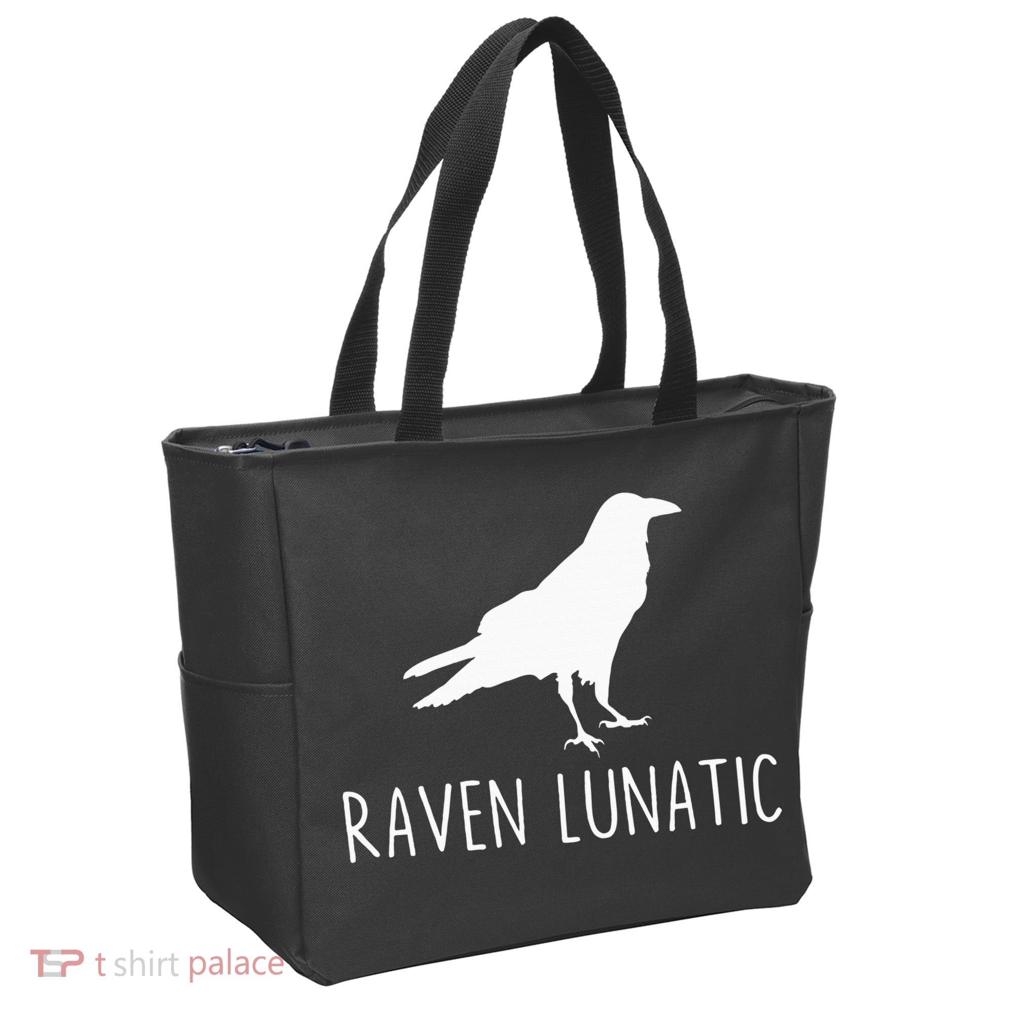 Raven Lunatic Funny Goth Bird Lover Halloween Party Gift Tote Bag