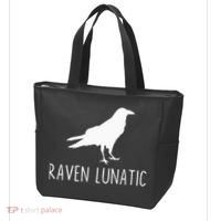 Raven Lunatic Funny Goth Bird Lover Halloween Party Gift Tote Bag thumb 3