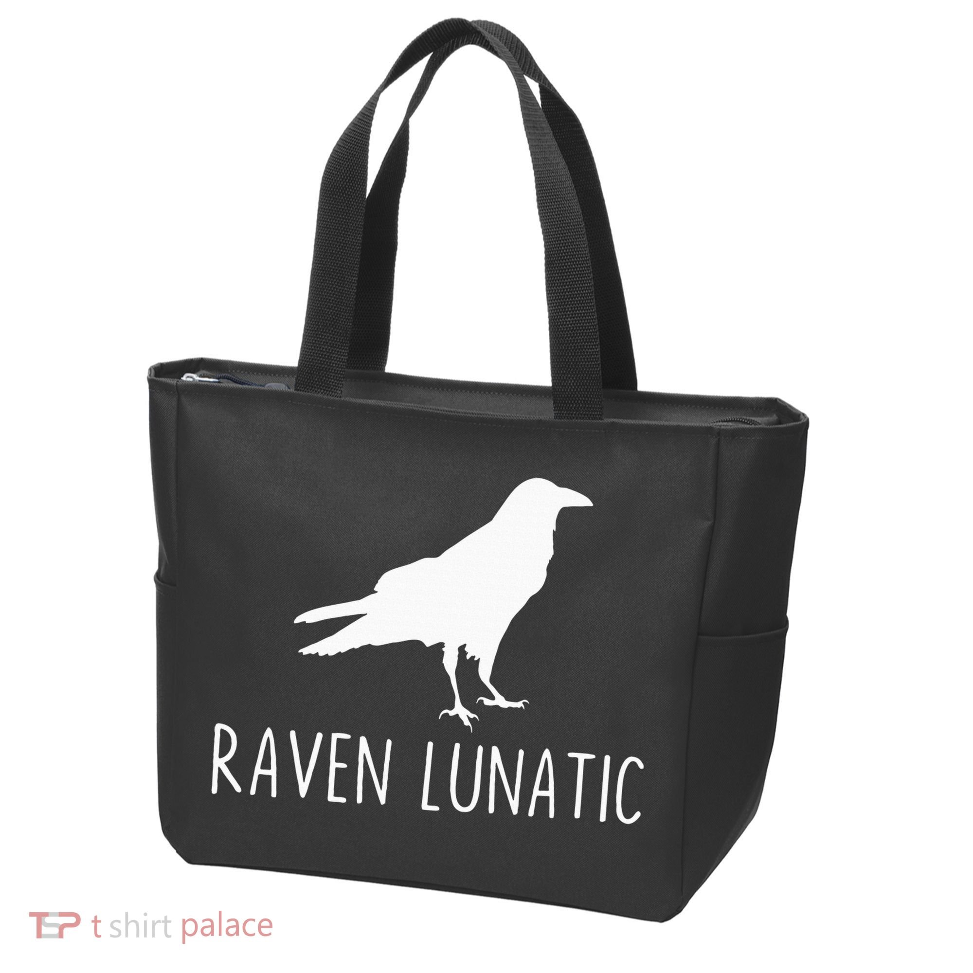 Raven Lunatic Funny Goth Bird Lover Halloween Party Gift Tote Bag