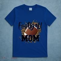 Retro Leopard Football Mom Football Player Mom Mothers Day Meaningful Gift T-Shirt thumb 5