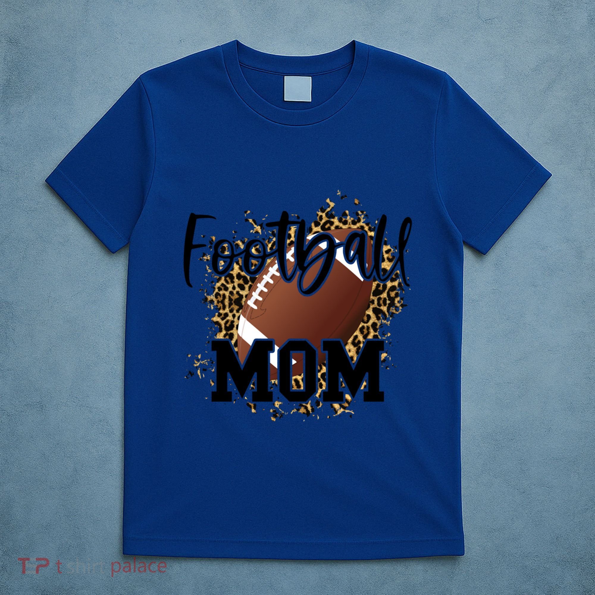 Retro Leopard Football Mom Football Player Mom Mothers Day Meaningful Gift T-Shirt