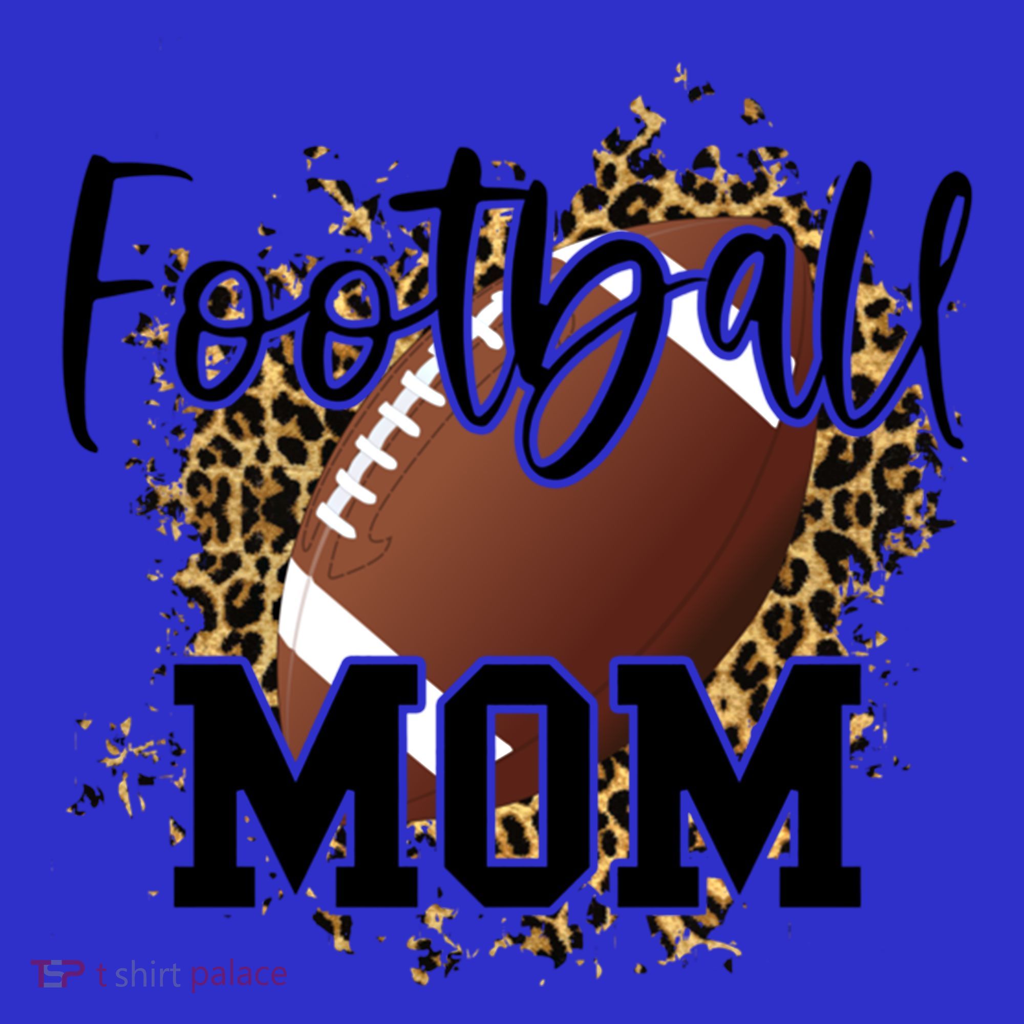 Retro Leopard Football Mom Football Player Mom Mothers Day Meaningful Gift T-Shirt