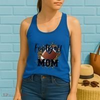 Retro Leopard Football Mom Football Player Mom Mothers Day Meaningful Gift Women's Tank Top thumb 2