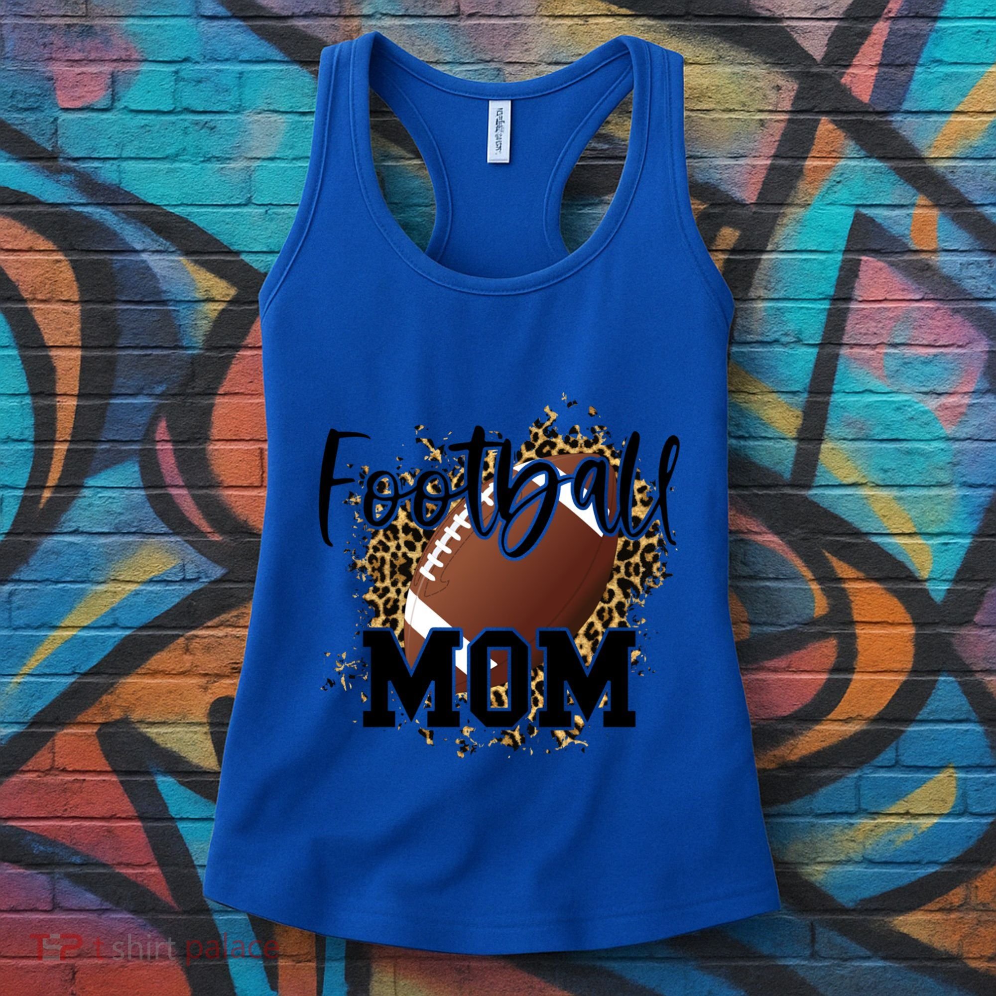 Retro Leopard Football Mom Football Player Mom Mothers Day Meaningful Gift Women's Tank Top