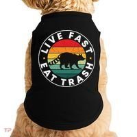 Retro Live Fast Eat Trash Doggie Tank thumb 0