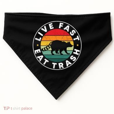 Retro Live Fast Eat Trash USA-Made Doggie Bandana