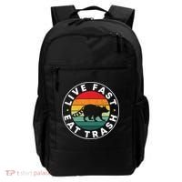 Retro Live Fast Eat Trash Backpack thumb 0