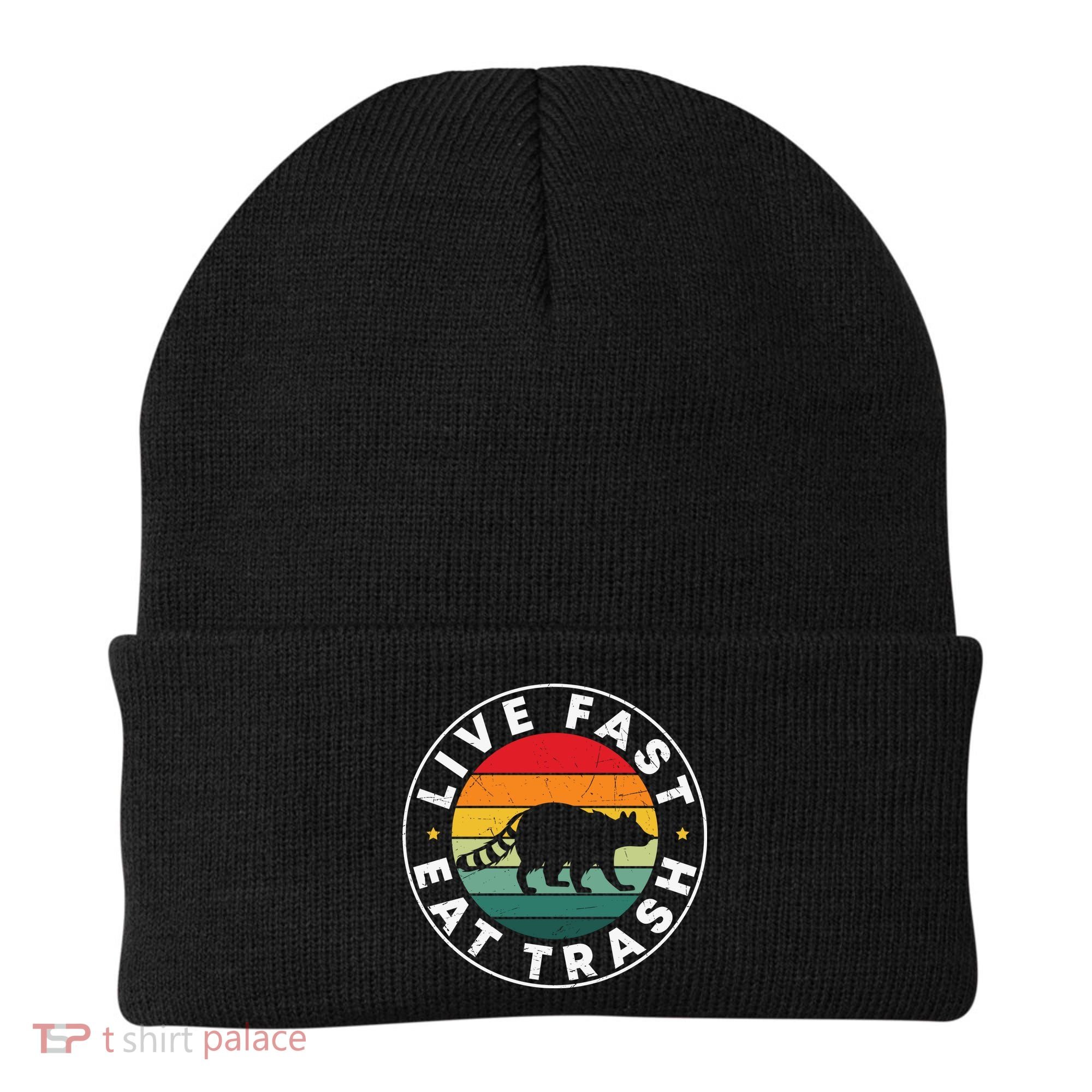 Retro Live Fast Eat Trash Beanie