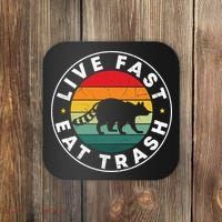 Retro Live Fast Eat Trash Coaster thumb 0