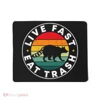 Retro Live Fast Eat Trash Mousepad thumb 0