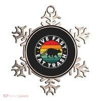 Retro Live Fast Eat Trash Ornament thumb 0