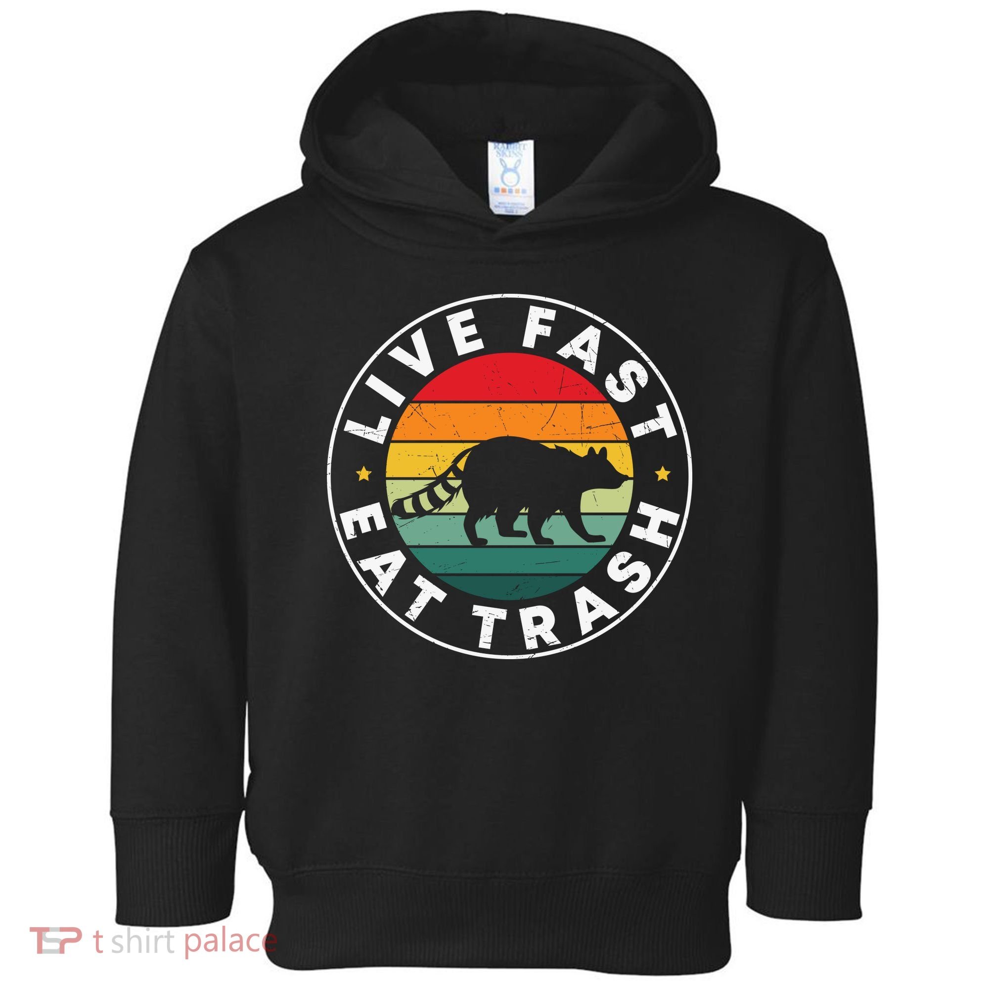 Retro Live Fast Eat Trash Toddler Hoodie