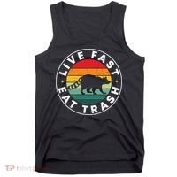 Retro Live Fast Eat Trash Tank Top thumb 0