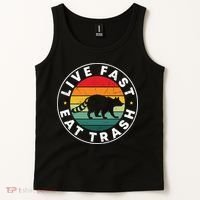 Retro Live Fast Eat Trash Tank Top thumb 2