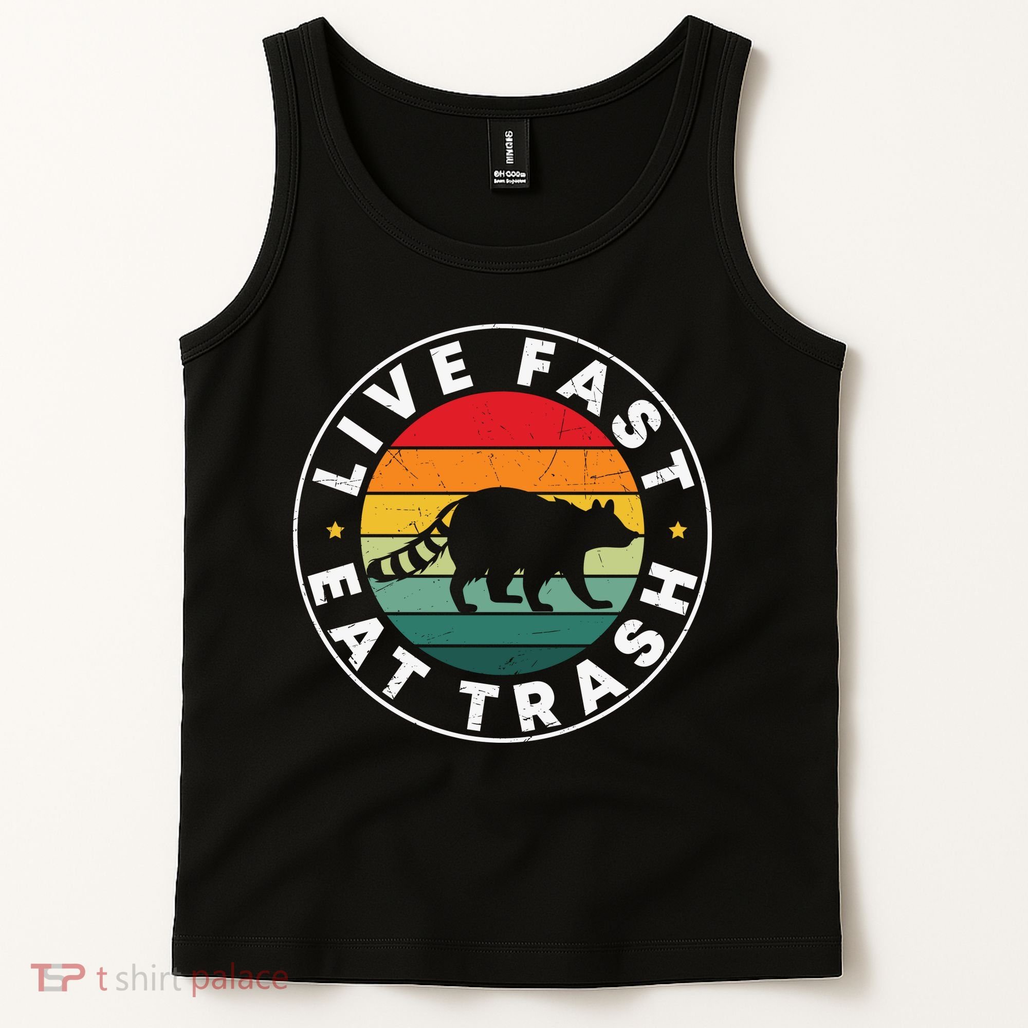 Retro Live Fast Eat Trash Tank Top
